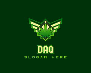 Dispensary - Wing Weed Badge logo design