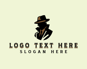 Homburg Hat - Secret Inspector Detective logo design