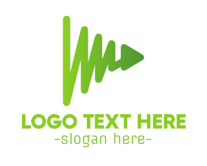 Video Player - Green Play Chart logo design