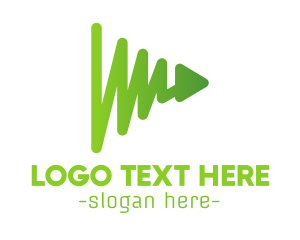 Youtube - Green Play Chart logo design