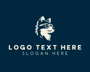 Husky - Sunglasses Puppy Dog logo design