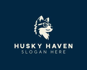 Husky - Sunglasses Puppy Dog logo design