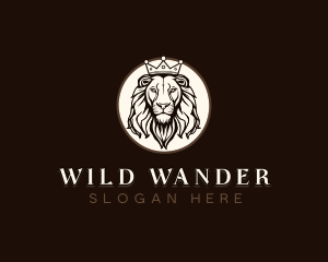 Wild Crown Lion logo design