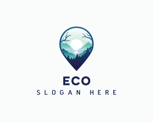 Ocean - Location Pin Travel logo design