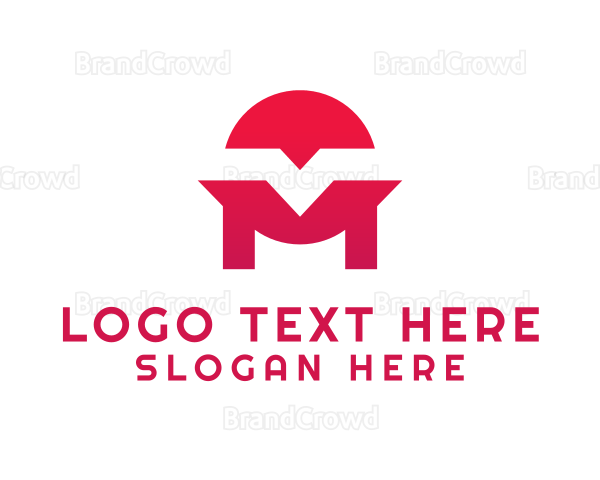 Oriental Asian Letter M Business Logo