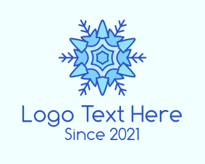 Snow - Blue Winter Snowflake logo design
