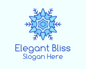 Blue Winter Snowflake  Logo