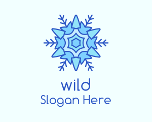 Blue Winter Snowflake  Logo