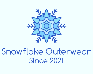 Blue Winter Snowflake  logo design