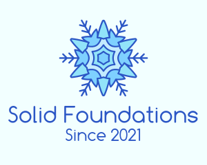 Christmas - Blue Winter Snowflake logo design