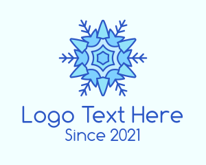 Podium - Blue Winter Snowflake logo design