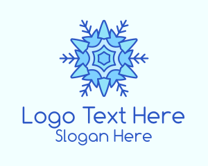 Blue Winter Snowflake  Logo