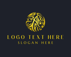 Artistic - Golden Pattern Letter A logo design