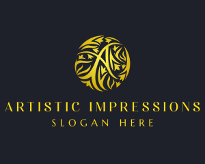 Golden Pattern Letter A  logo design