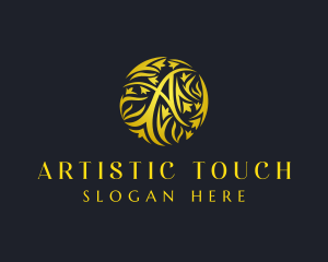 Golden Pattern Letter A  logo design