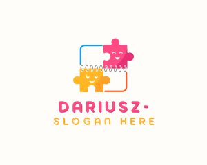 Jigsaw - Kindergarten Puzzle Notebook logo design