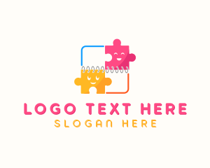 Jigsaw - Kindergarten Puzzle Notebook logo design