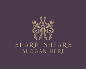 Elegant Sewing Shears Scissors logo design