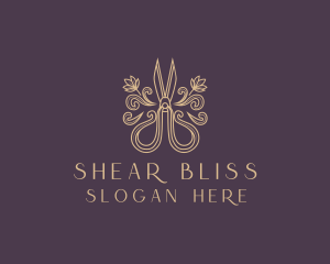 Elegant Sewing Shears Scissors logo design