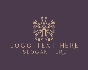 Hobbyist - Elegant Sewing Shears Scissors logo design