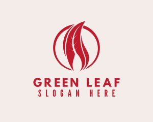 Red Leaf Flame logo design