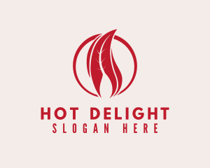 Red Leaf Flame logo design