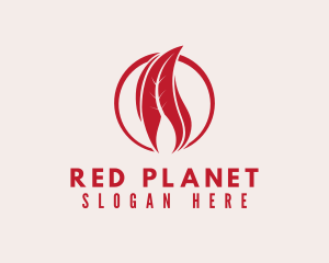 Red Leaf Flame logo design