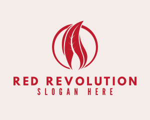 Red Leaf Flame logo design