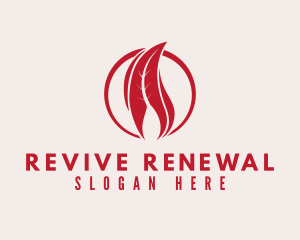 Red Leaf Flame logo design