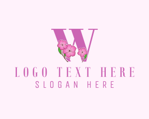 Hair Salon - Flower Florist Letter W logo design