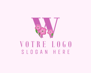 Hair Salon - Flower Florist Letter W logo design