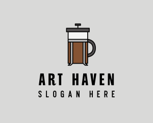 Coffee Maker Line Art logo design