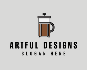 Coffee Maker Line Art logo design