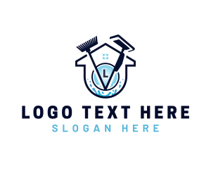 Janitress - Home Cleaning Mop Broom logo design