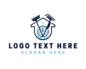 Cleaning - Home Cleaning Mop Broom logo design