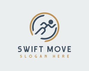 Move - Abstract Runner Emblem logo design