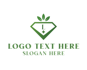 Lawn Care - Leaf Diamond Jewelry logo design