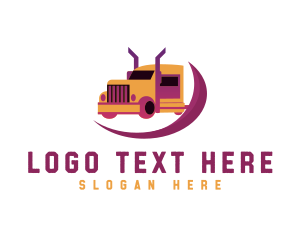 Haulage - Industrial Freight Truck logo design