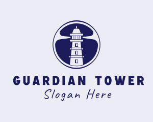 Beach Lighthouse Tower logo design