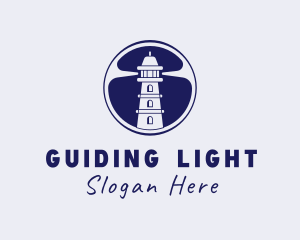 Beach Lighthouse Tower logo design