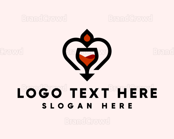 Wine Liquor Heart Logo