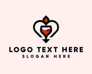 Liquor - Wine Liquor Heart logo design