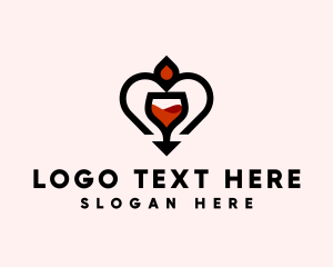 Pub - Wine Liquor Heart logo design