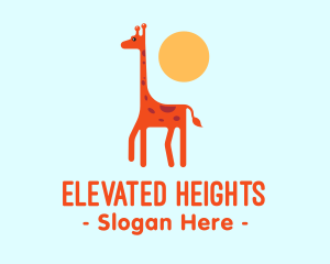 Tall - Baby Giraffe Sun logo design