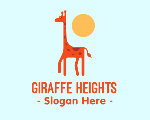 Giraffe - Baby Giraffe Sun logo design