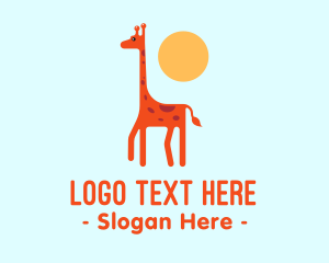 Madagascar - Baby Giraffe Sun logo design