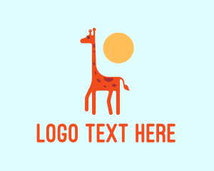 Tall - Baby Giraffe Sun logo design