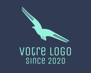 Wing - Blue Flying Bird logo design