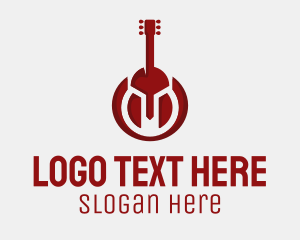 Guitar - Guitar Warrior Helmet logo design