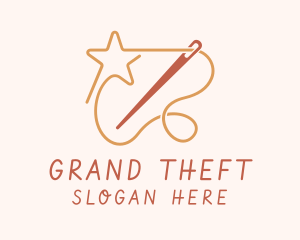 Knitter - Star Thread Needle logo design